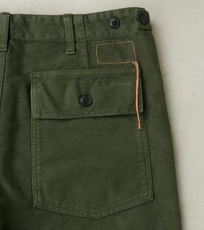 New Fatigue Trouser - Forest Green Garment Dyed Moleskin
