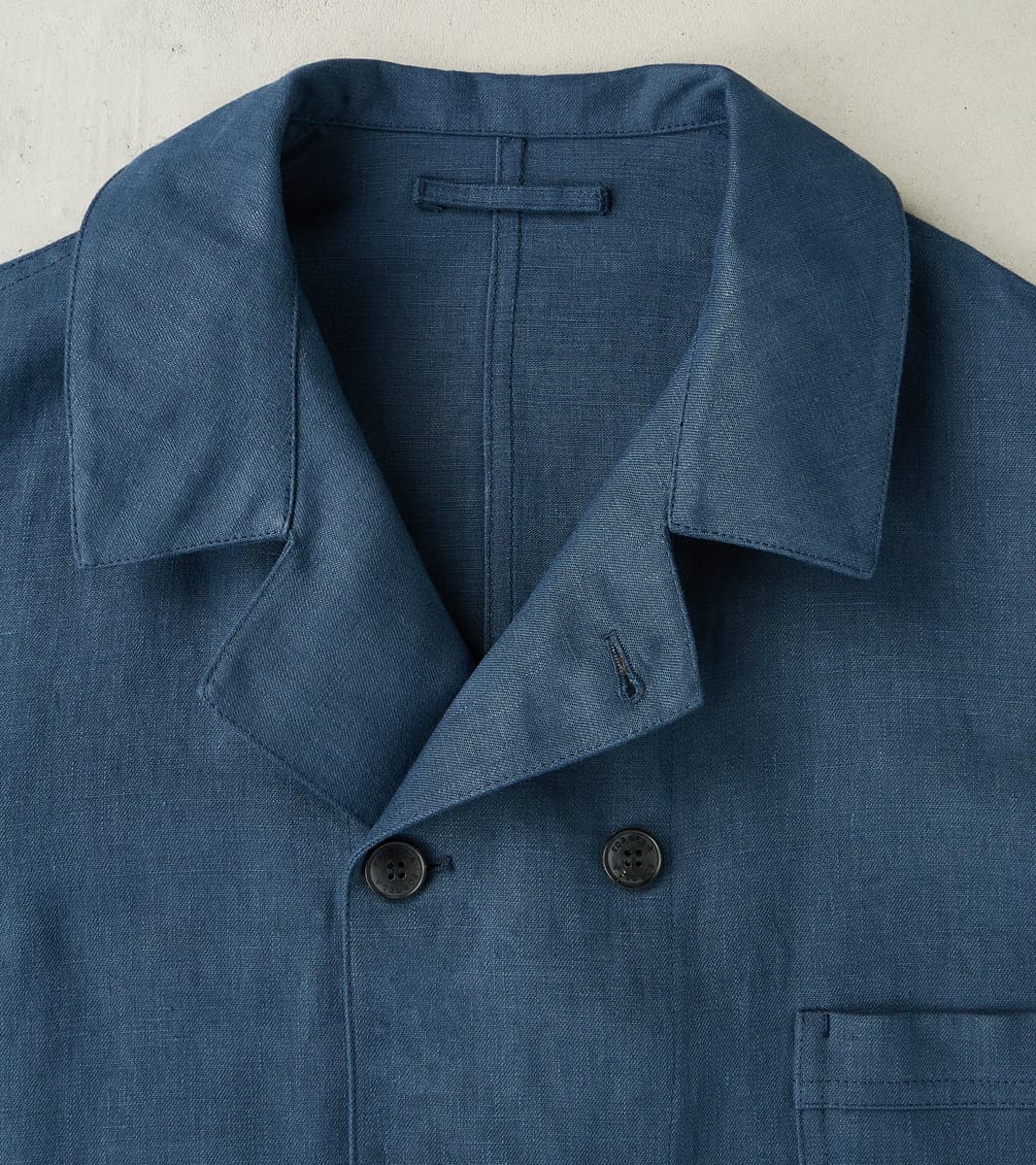 Garcon Double Breasted Work Jacket - Navy Linen Canvas