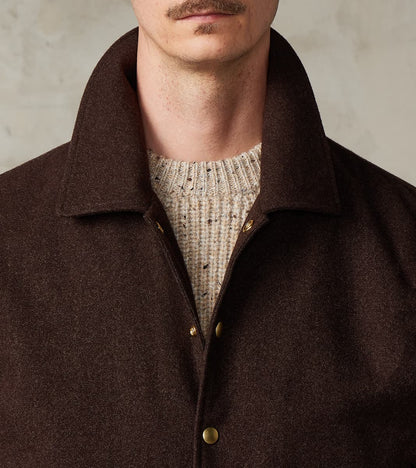 FxDR Cambridge Bomber Jacket - Lovat® Sonsie Tweed Twill - Undyed Espresso Melton