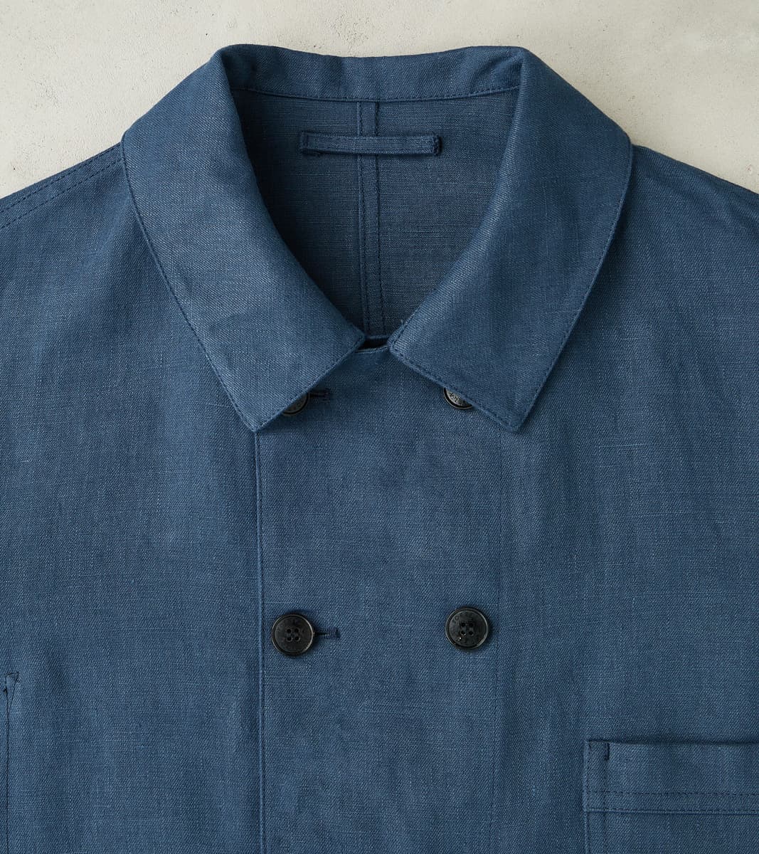 Garcon Double Breasted Work Jacket - Navy Linen Canvas