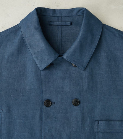 Garcon Double Breasted Work Jacket - Navy Linen Canvas