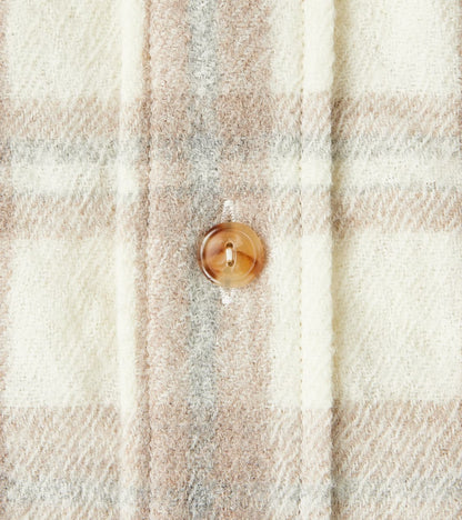 Kenny Overshirt - Cream Grey Tartan Wool Twill