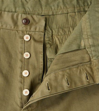 Silver Utility Trouser - Sage Herringbone Twill