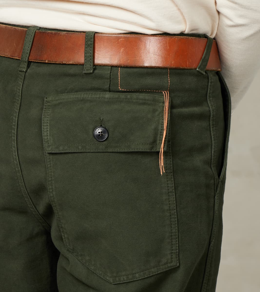 Fortela New Fatigue Trouser - Forest Green Garment Dyed Moleskin