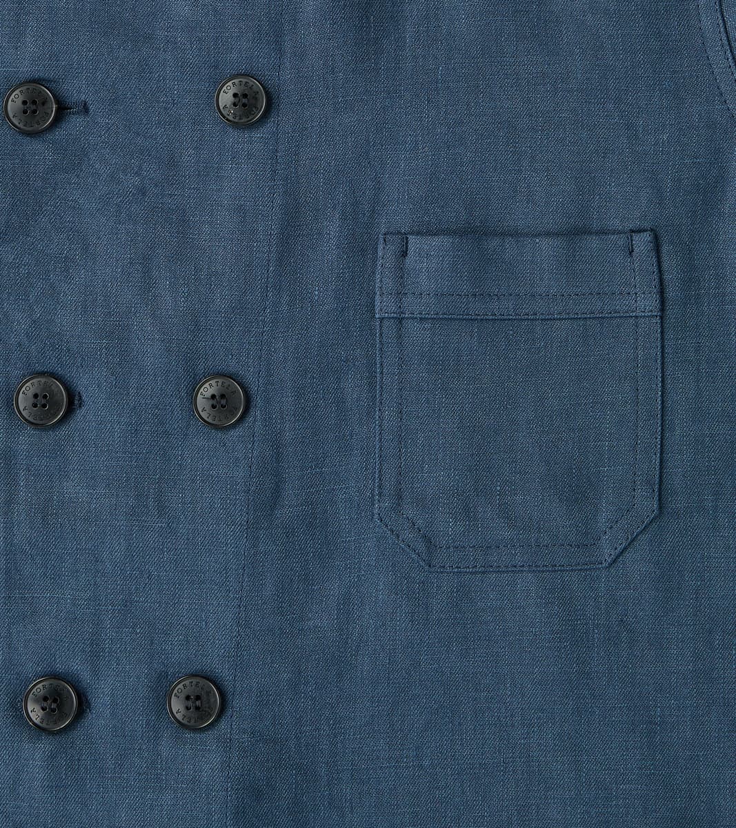 Garcon Double Breasted Work Jacket - Navy Linen Canvas