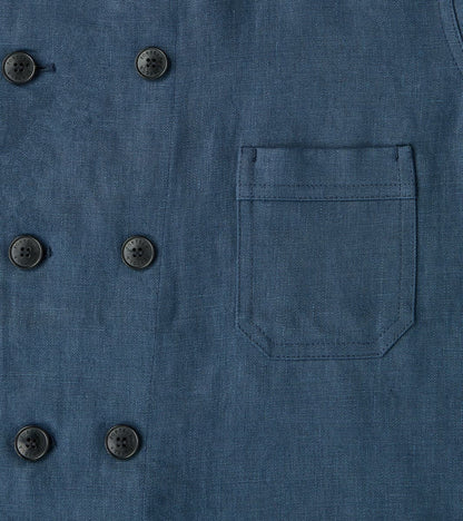 Garcon Double Breasted Work Jacket - Navy Linen Canvas