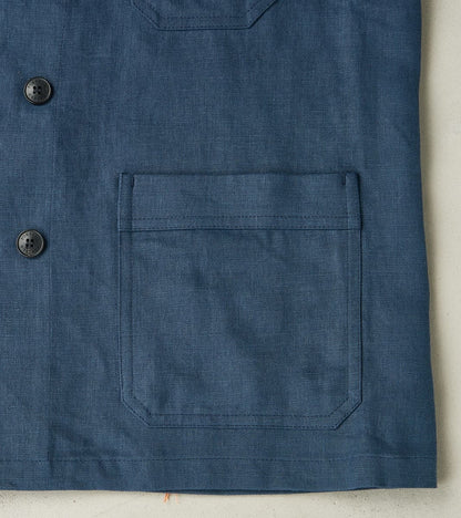 Garcon Double Breasted Work Jacket - Navy Linen Canvas