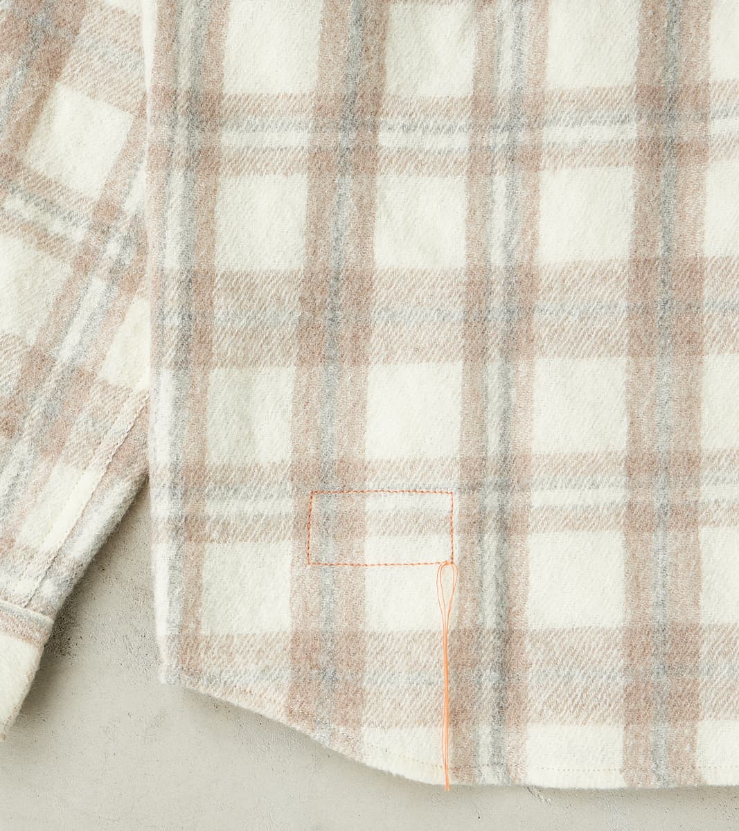 Kenny Overshirt - Cream Grey Tartan Wool Twill