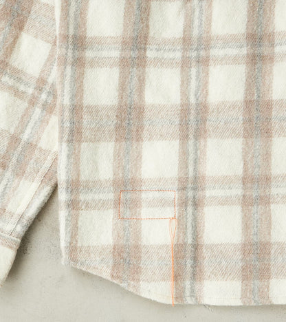 Kenny Overshirt - Cream Grey Tartan Wool Twill