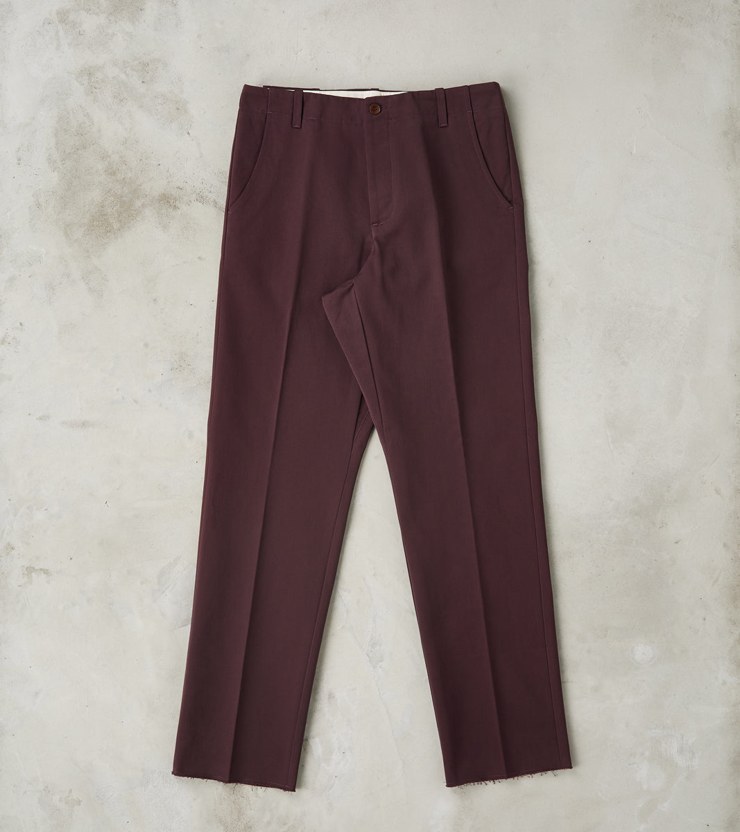 Fortela Hector TV Trouser - Bordeaux Cotton Twill Chino