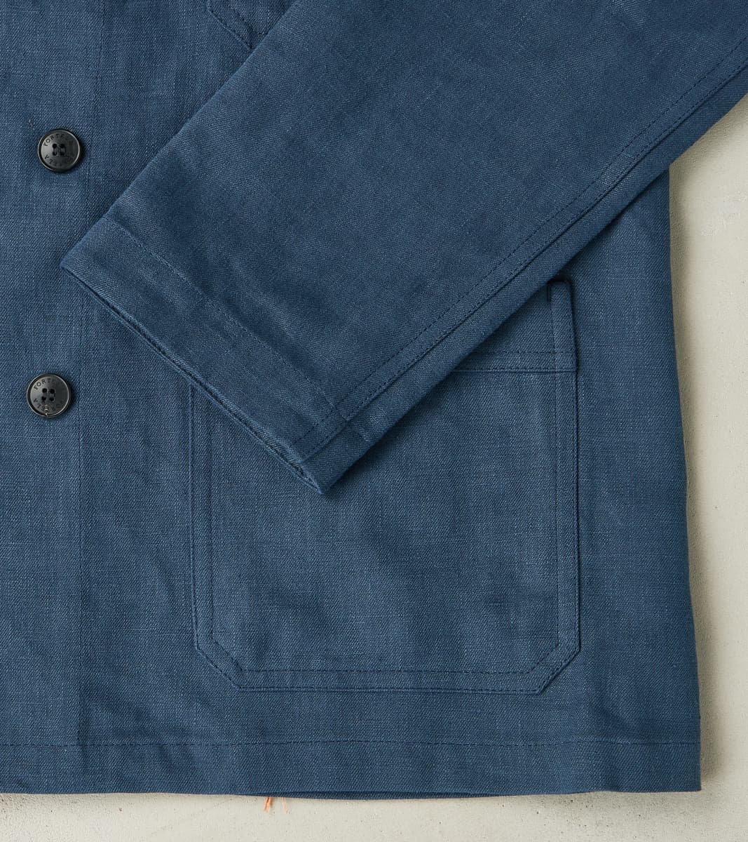 Garcon Double Breasted Work Jacket - Navy Linen Canvas