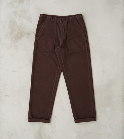 Fortela New Fatigue Trouser - Dark Brown Garment Dyed Moleskin