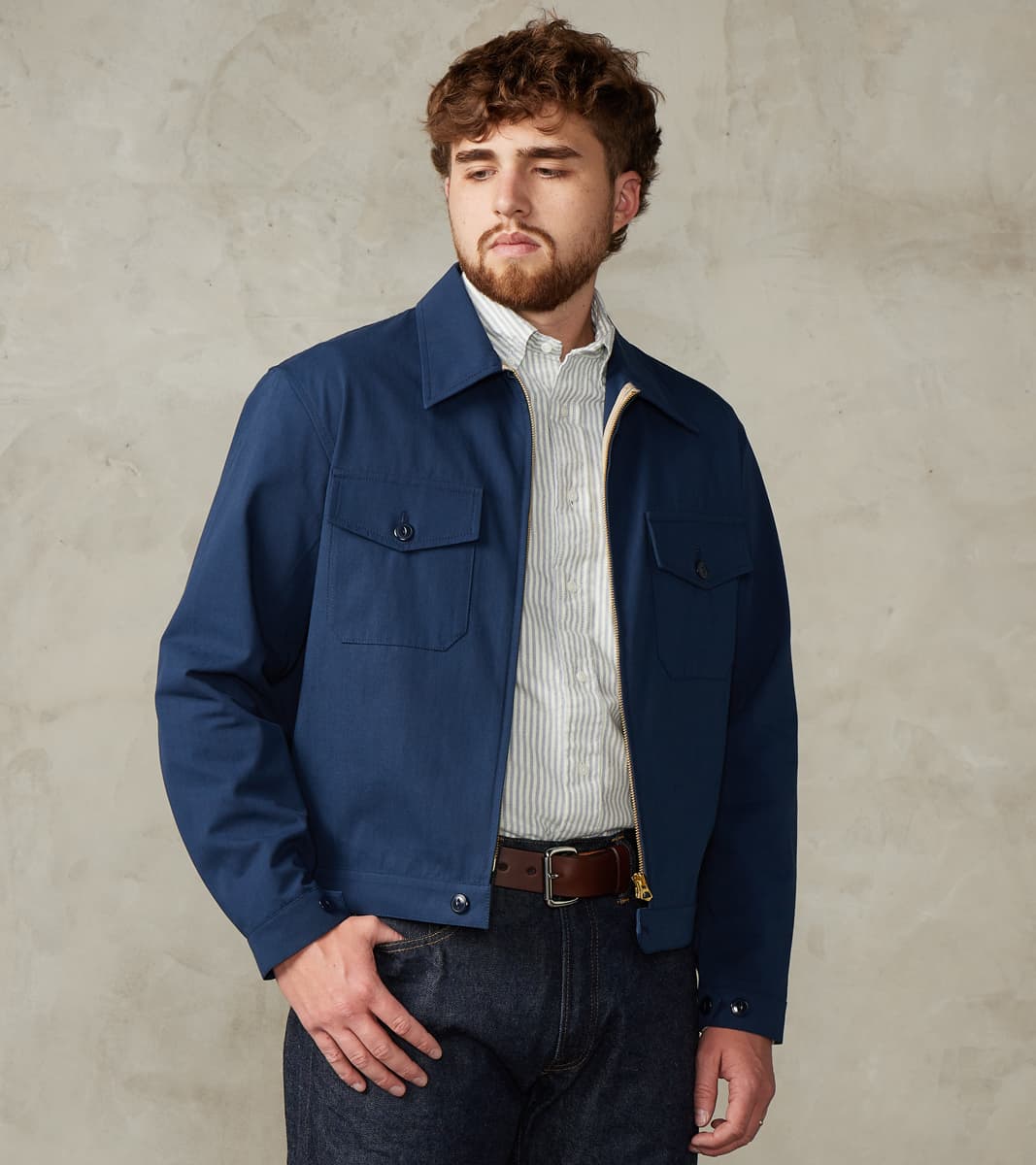 Fortela Albert Mechanic Jacket - Navy Cotton Canvas