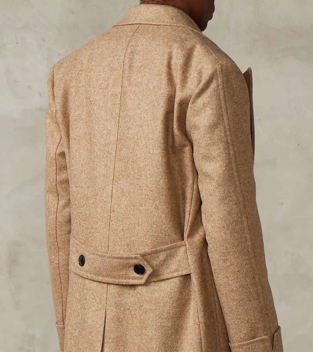 Bogart Coat - Beige Wool Melton Twill