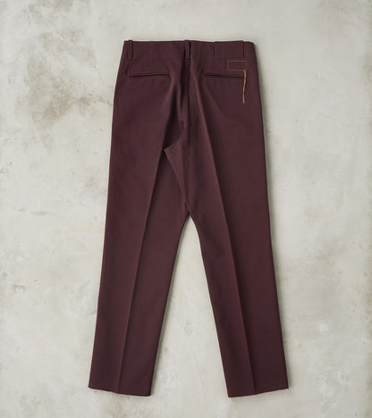 Hector TV Trouser - Bordeaux Cotton Twill Chino
