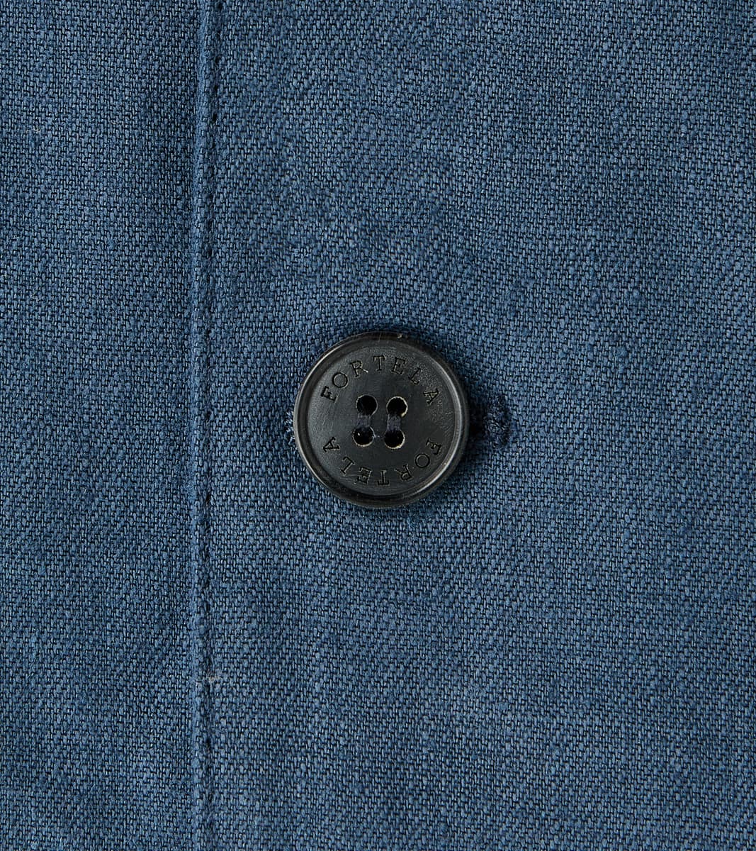 Garcon Double Breasted Work Jacket - Navy Linen Canvas