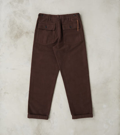 New Fatigue Trouser - Dark Brown Garment Dyed Moleskin