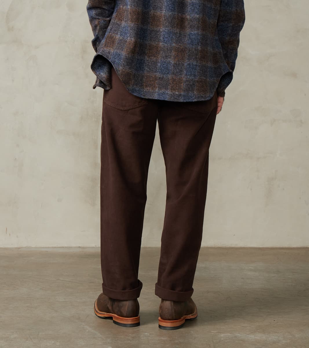 New Fatigue Trouser - Dark Brown Garment Dyed Moleskin