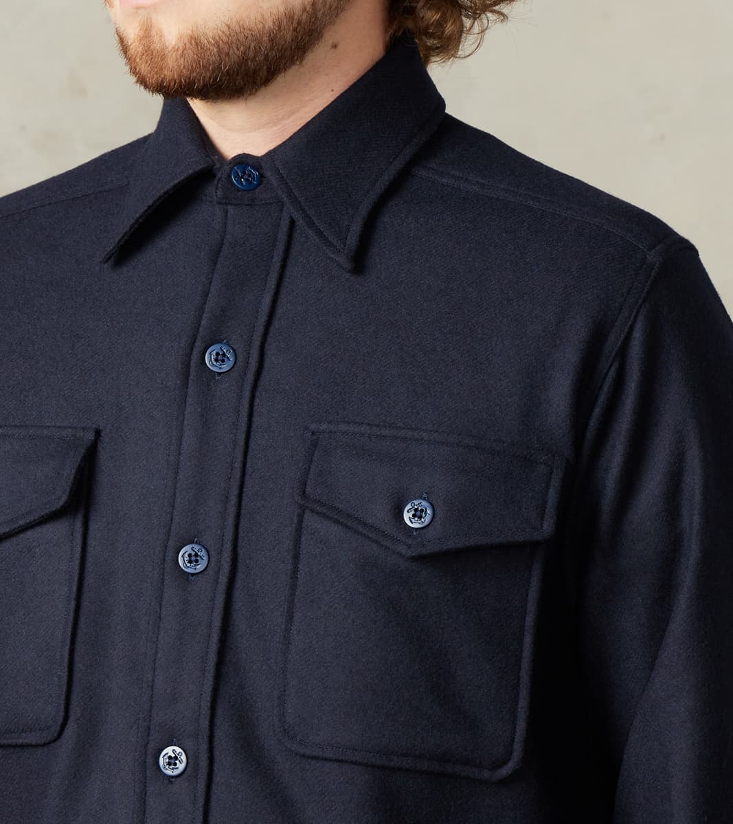 CPO Shirt - Navy Wool Twill