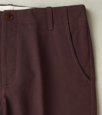 Hector TV Trouser - Bordeaux Cotton Twill Chino