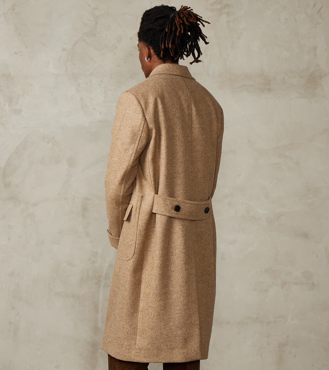 Bogart Coat - Beige Wool Melton Twill