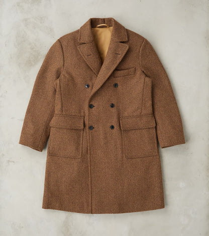 Fortela Serwilliam Coat - Brown Wool Herringbone Twill