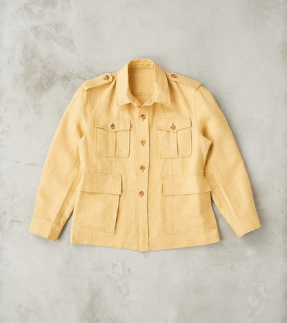 Fortela Owen Safari Jacket - Camel Linen Drill Canvas
