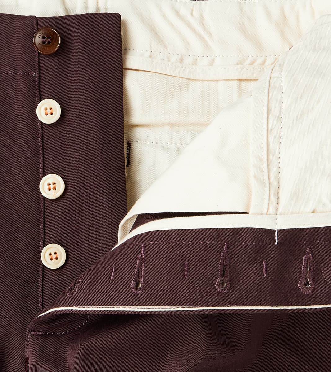 Hector TV Trouser - Bordeaux Cotton Twill Chino