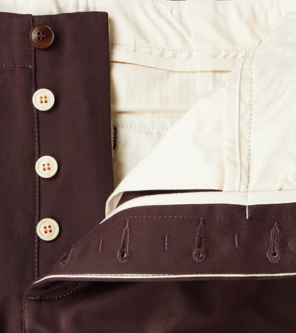 Hector TV Trouser - Bordeaux Cotton Twill Chino