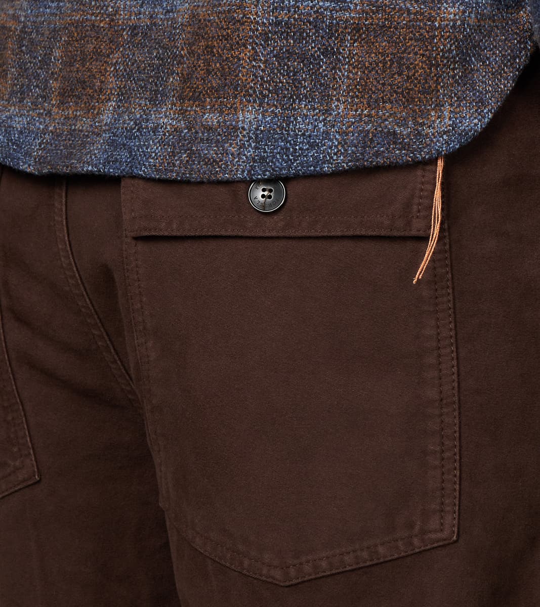 New Fatigue Trouser - Dark Brown Garment Dyed Moleskin