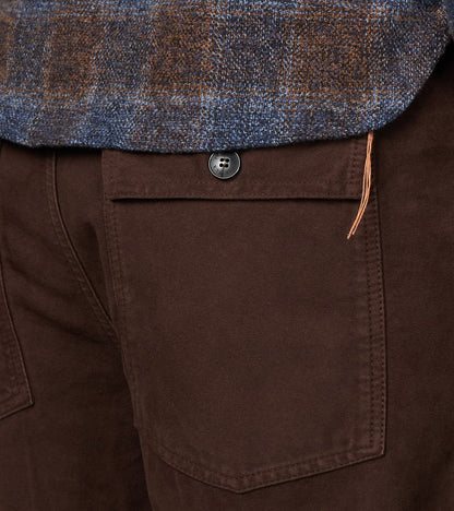 New Fatigue Trouser - Dark Brown Garment Dyed Moleskin