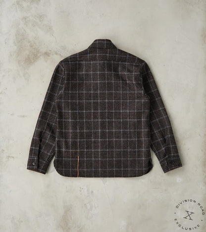 FxDR Ringo Overshirt - Fox Brothers® Wool Twill Tweed - Stag Brown Black Sky Glen Check