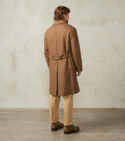 Serwilliam Coat - Brown Wool Herringbone Twill