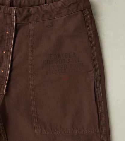 New Fatigue Trouser - Dark Brown Garment Dyed Moleskin