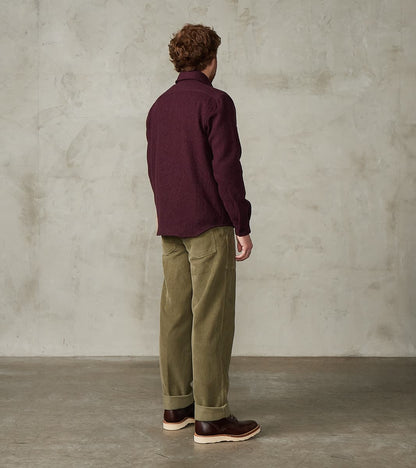 Kenny Overshirt - Burgundy Boiled Wool Twill