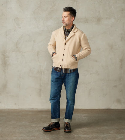 Brando Cardigan Jacket - Beige Wool Knit