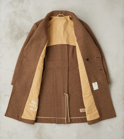 Serwilliam Coat - Brown Wool Herringbone Twill