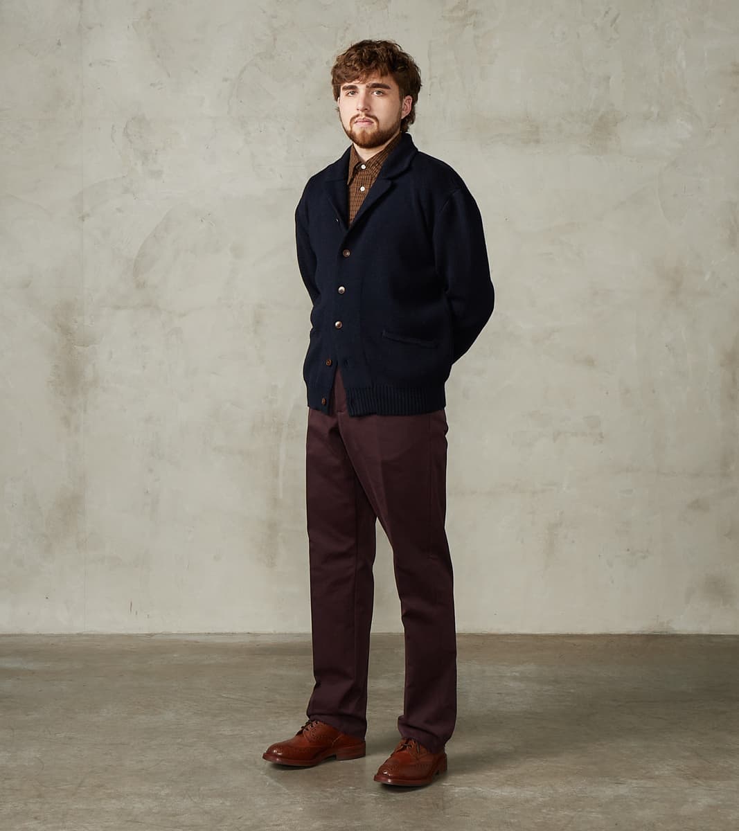 Hector TV Trouser - Bordeaux Cotton Twill Chino