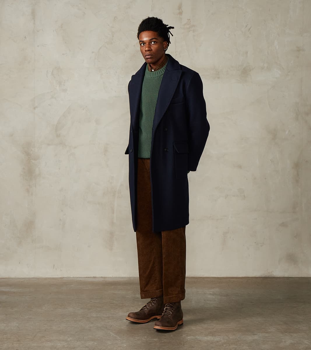Serwilliam Coat - Navy Wool Twill
