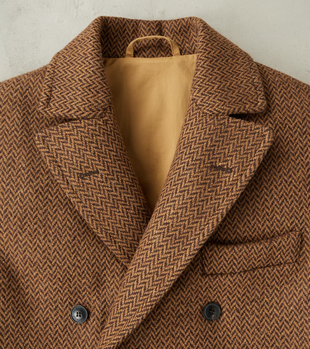 Serwilliam Coat - Brown Wool Herringbone Twill