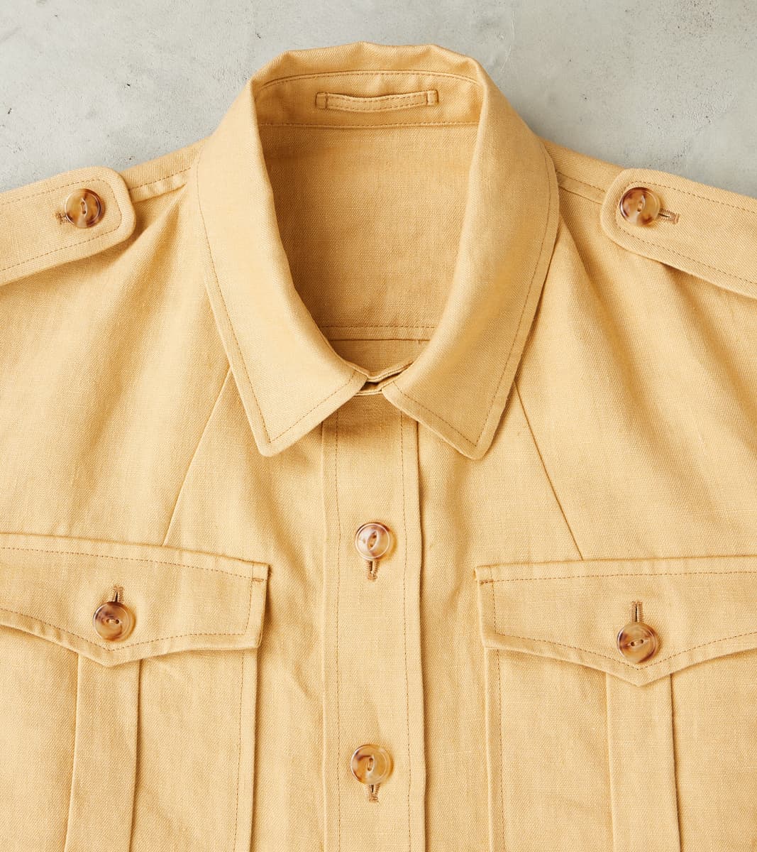 Owen Safari Jacket - Camel Linen Drill Canvas