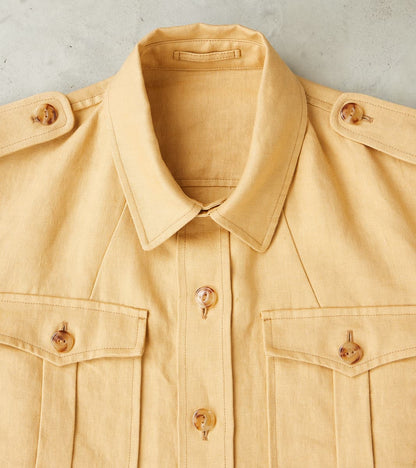 Owen Safari Jacket - Camel Linen Drill Canvas
