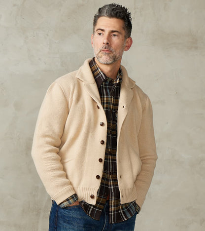Fortela Brando Cardigan Jacket - Beige Wool Knit
