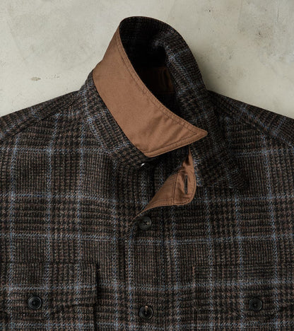 FxDR Ringo Overshirt - Fox Brothers® Wool Twill Tweed - Stag Brown Black Sky Glen Check