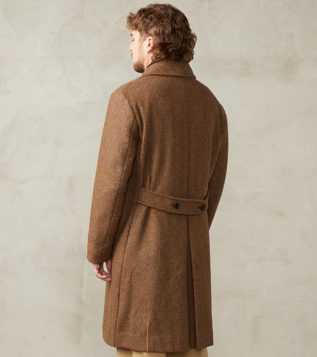 Serwilliam Coat - Brown Wool Herringbone Twill