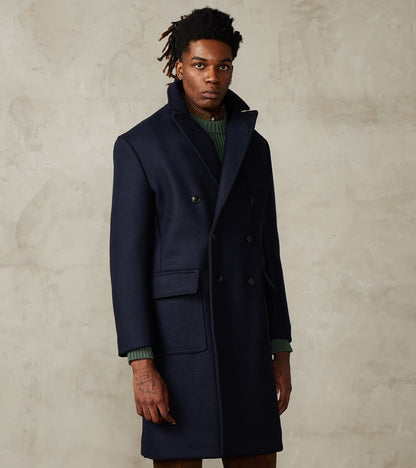 Fortela Serwilliam Coat - Navy Wool Twill
