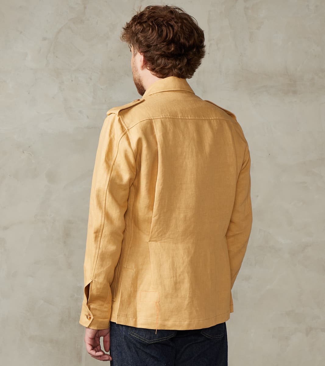 Owen Safari Jacket - Camel Linen Drill Canvas