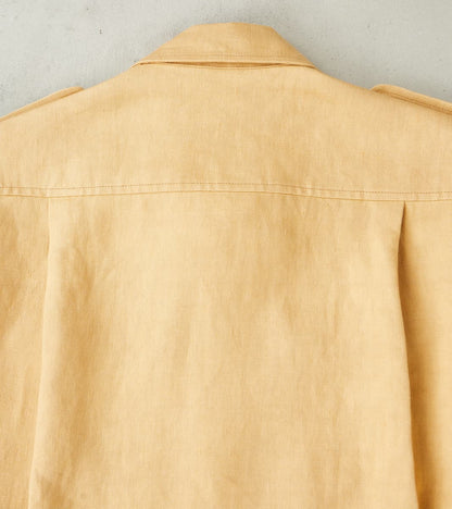 Owen Safari Jacket - Camel Linen Drill Canvas