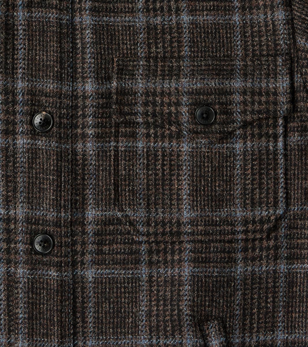 FxDR Ringo Overshirt - Fox Brothers® Wool Twill Tweed - Stag Brown Black Sky Glen Check