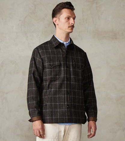 FxDR Ringo Overshirt - Fox Brothers® Wool Twill Tweed - Stag Brown Black Sky Glen Check
